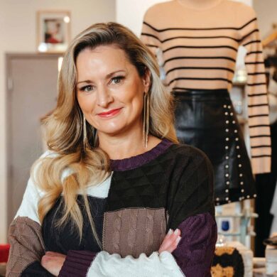 a person standing in front of a personnequin